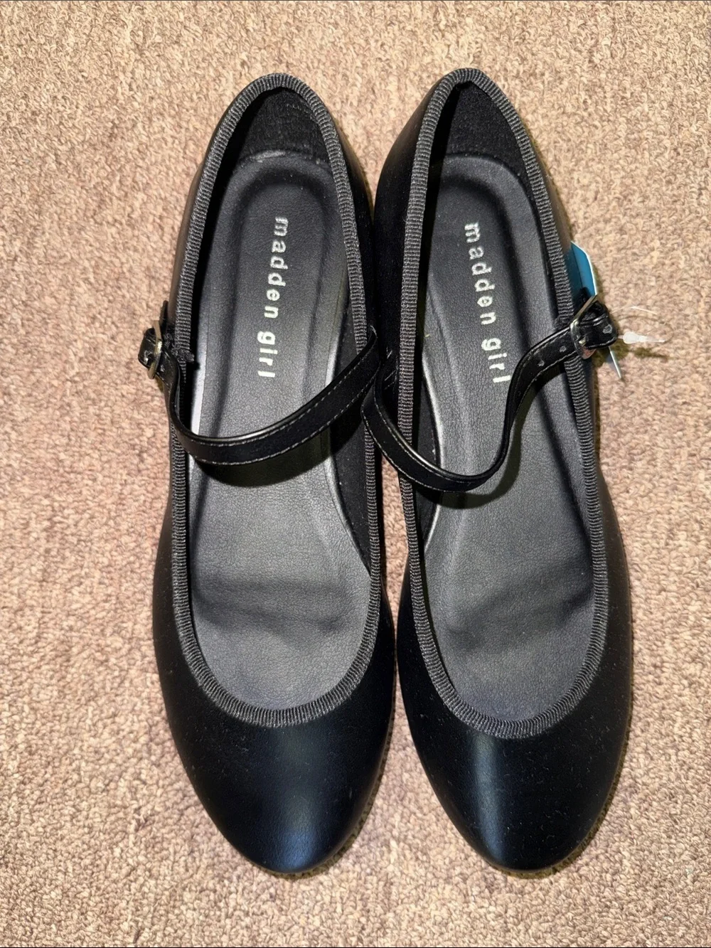 Madden Girl Black Mary Jane Flats with Buckle Strap